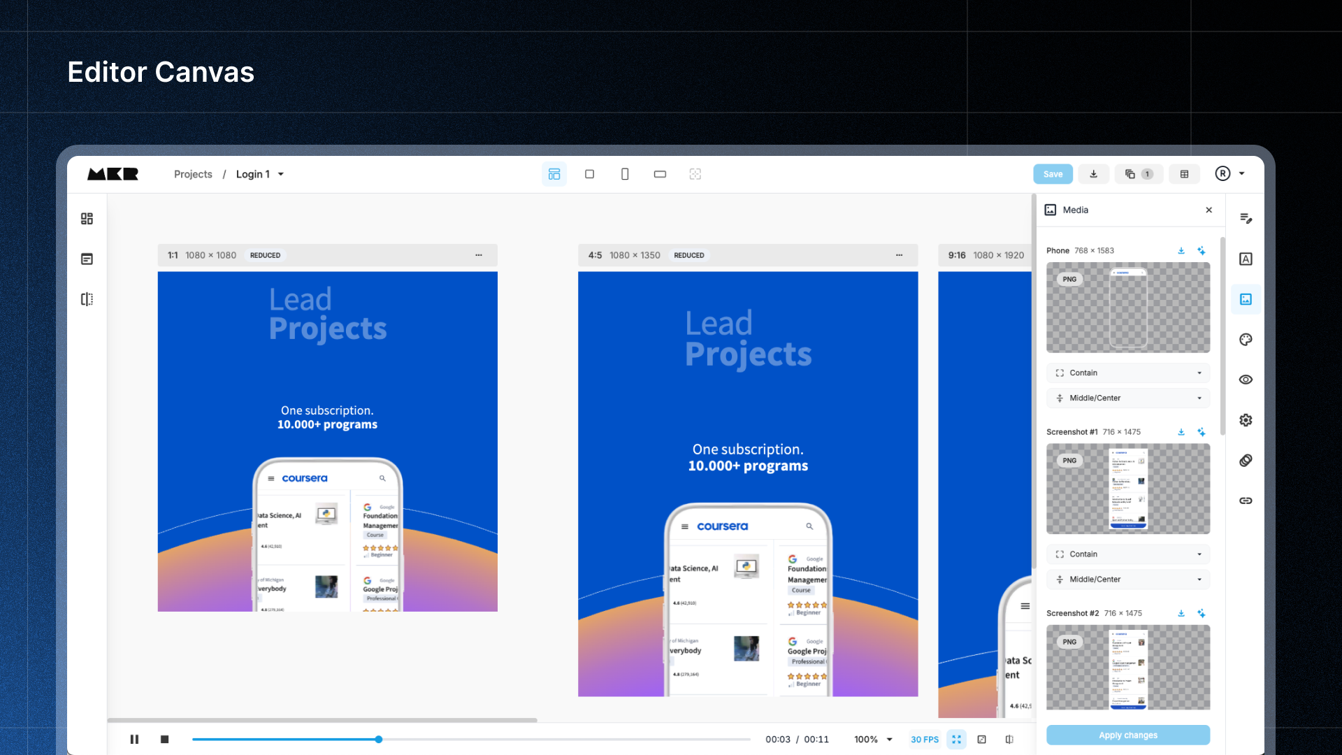 Editor Canvas de MKR